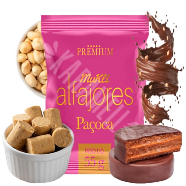 Alfajor Paçoca Premium - Cobertura Chocolate - Mukli 