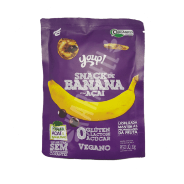Snack de Banana Liofilizado com Açai - Vegano - Youp