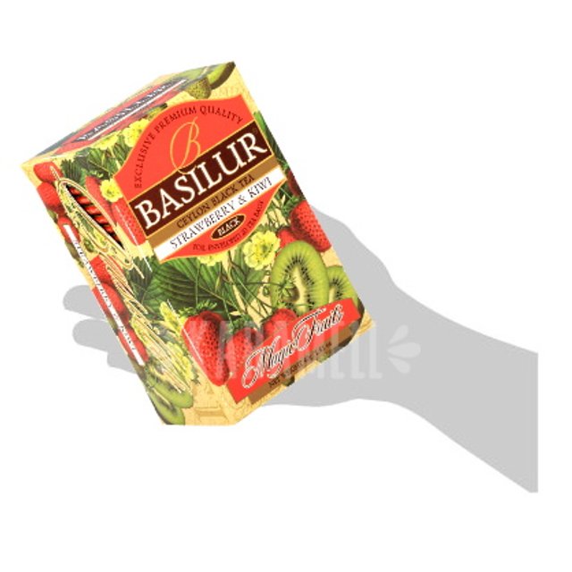 Chá Basilur - Ceylon Black Tea Strawberry & Kiwi 20 Sachês - Sri Lanka