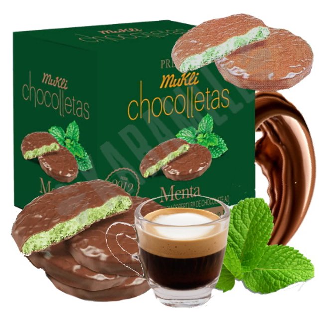 Biscoito Menta Chocolate Premium Chocolletas - Mukli Alfajores