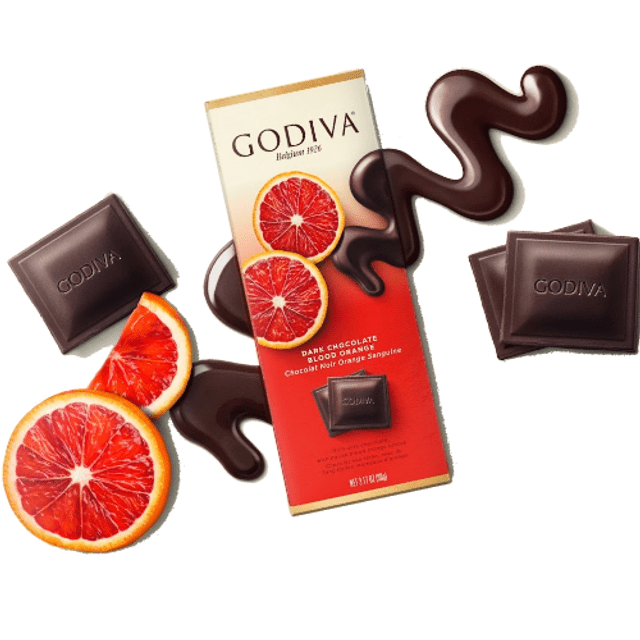 Godiva Dark Chocolate Blood Orange Bar - Chocolate e Laranja de Sangue - Importado da Holanda