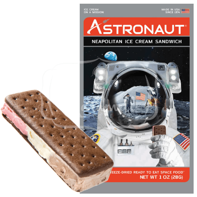 Sorvete de Astronauta - Neapolitan Ice Cream Sandwich - Importado EUA