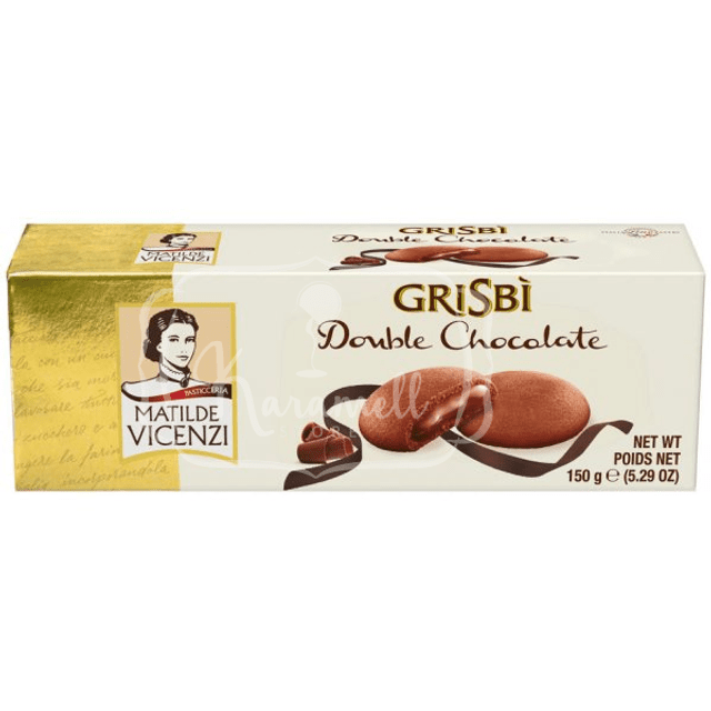 Matilde Vicenzi - Grisbi Double Chocolate - Biscoito Recheado Com Creme de Chocolate - Importado da Itália