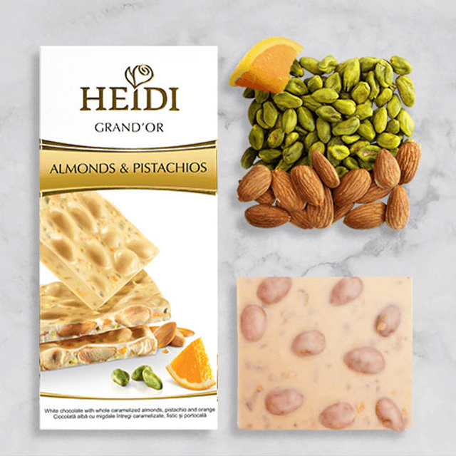 Chocolate Branco Heidi Grand'or Almonds & Pistachio - Romênia
