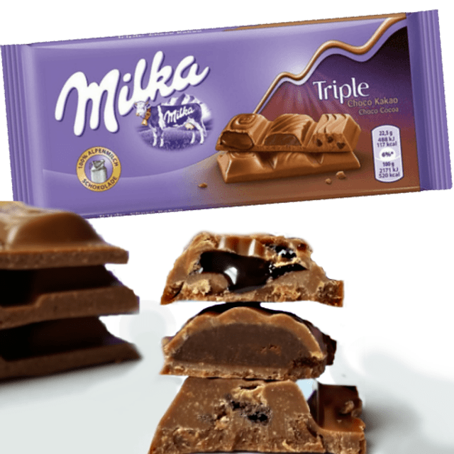 Milka Triple Choco Cocoa - Calda de Chocolate, Crocantes e Mousse - ATACADO 12 Chocolates -  Importado