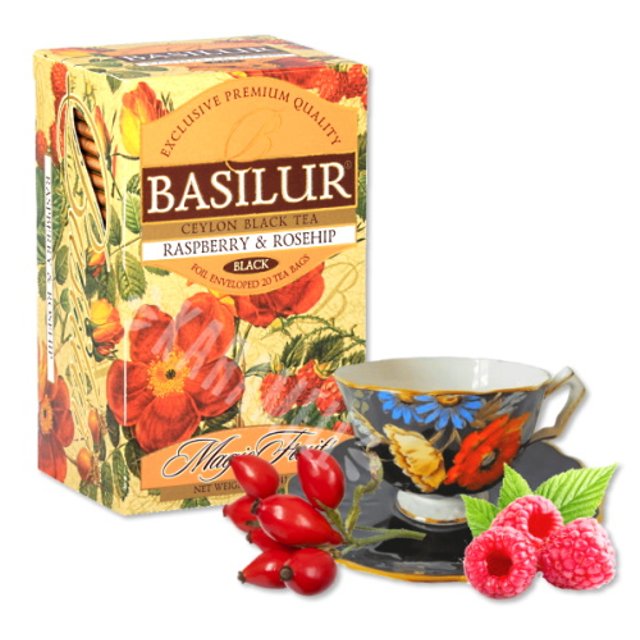 Chá Basilur - Ceylon Black Tea Raspberry & Rosehip - Sri Lanka