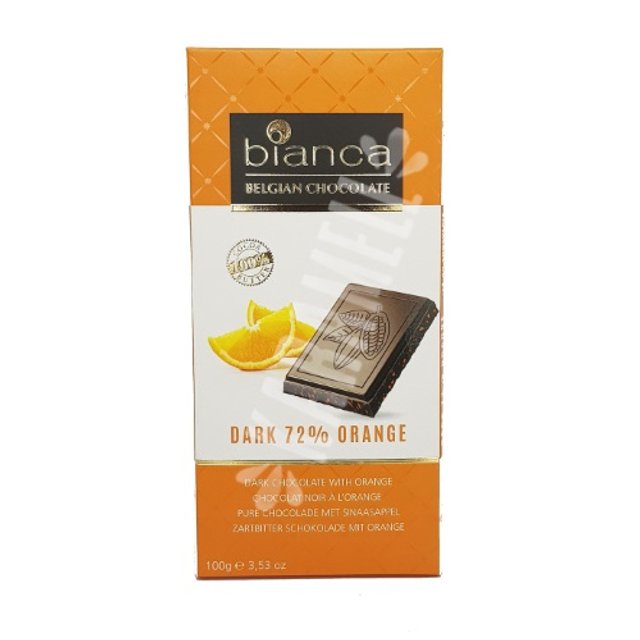Chocolate Dark 72% Orange Bianca - Belgian - Importado Bélgica