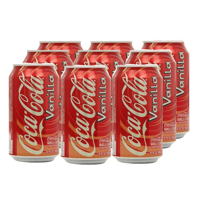 Refrigerantes Importados dos EUA - KIT 9 Latas - Coca Cola Vanilla - Sabor Baunilha