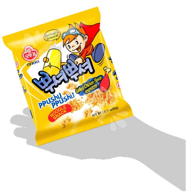 Snack Macarrão sabor Frango Grelhado Ppushu Ppushu Ottogi - Coreia