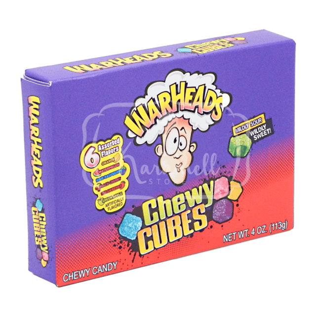 WarHeads Cherry Cubes - Sweet & Sour - Balas Importadas dos EUA