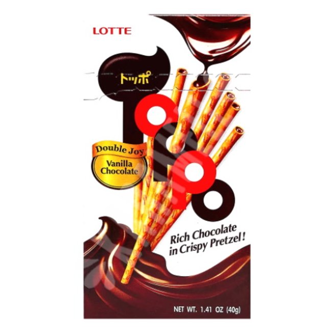 Biscoito Toppo Vanilla Pretzel Chocolate - Lotte - Importado Tailândia 