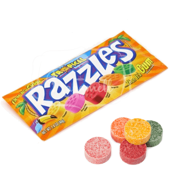 Razzles Tropical Frutas Candy & Gum - ATACADO 6X - Importado USA ...