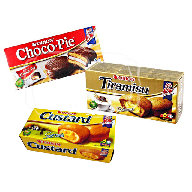 Kit 3 Itens Orion - Choco Pie + Tiramisu + Custard - Importado