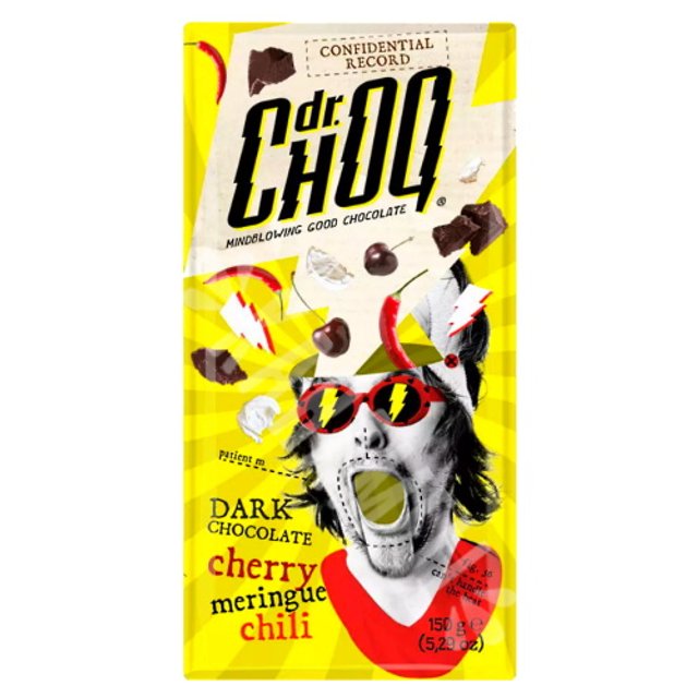 Dark Chocolate Cherry Meringue Chili - dr Choq - Importado Bélgica