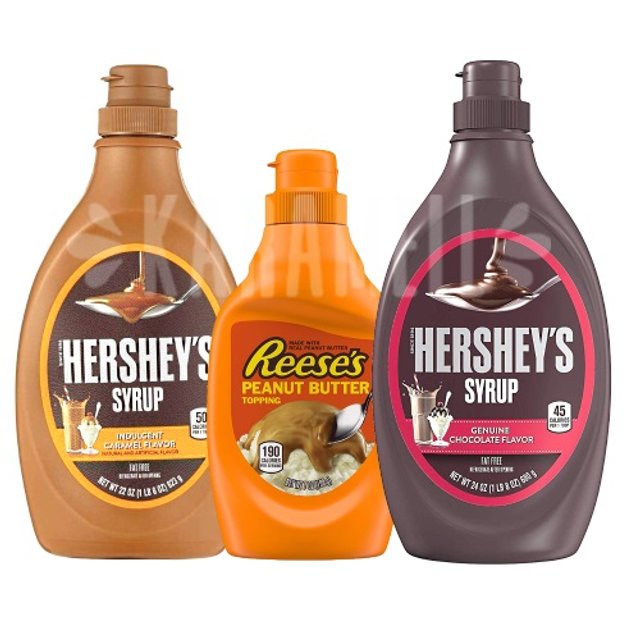 KIT 3 (três) Caldas Cobertura - Hershey's Syrup + Reese's Peanut Butter - EUA