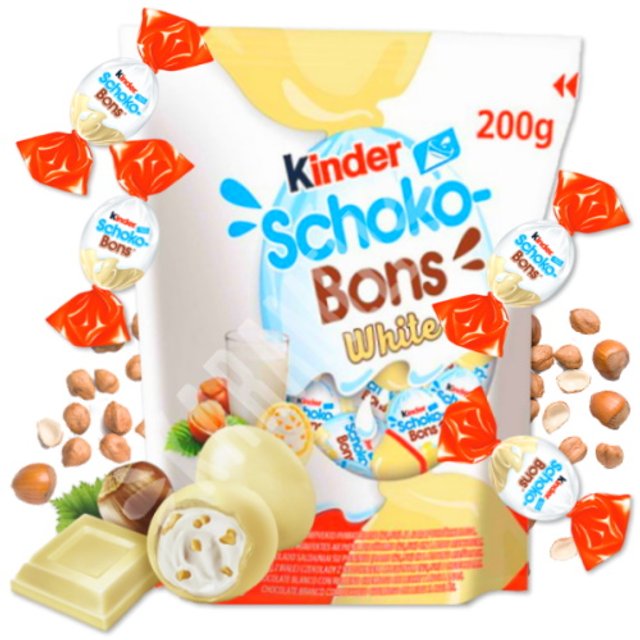 Kinder Schoko Bons White - Bombons Chocolate Recheados - Alemanha