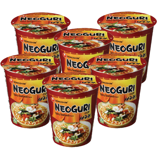 Nongshim Neoguri Cup Spicy Seafood - KIT 6 Unidades - ATACADO - Importado da Coreia