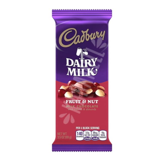Chocolate ao Leite Fruit & Nut Dairy Milk - Cadbury - Importado EUA