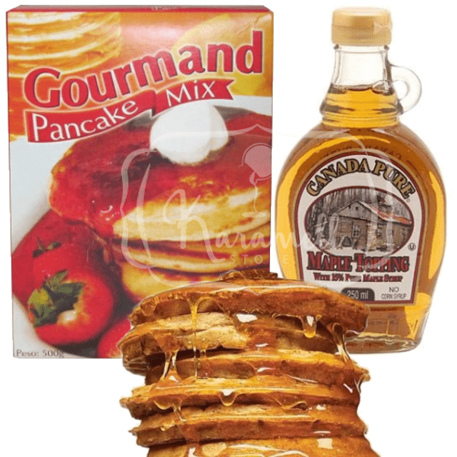 Kit 2 Itens Gourmet - Pancake Mix + Maple Topping 15% - Importado