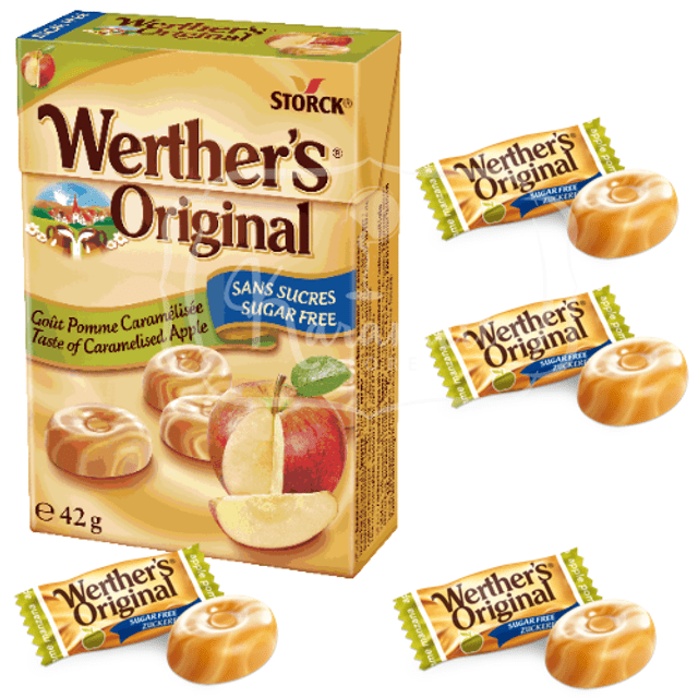 Werther's Caramelised Apple Sugar Free - Caramelo & Maçã - Importado da Alemanha