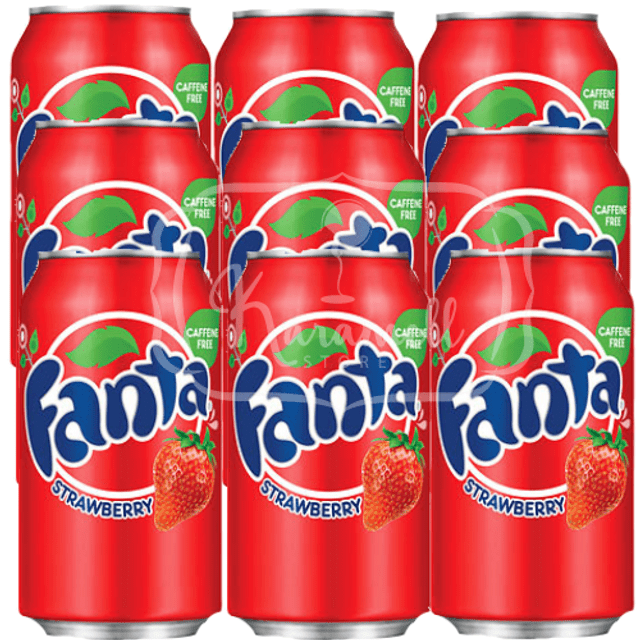 Refrigerantes Importados - ATACADO 9 Latas - Fanta Sabor: Strawberry