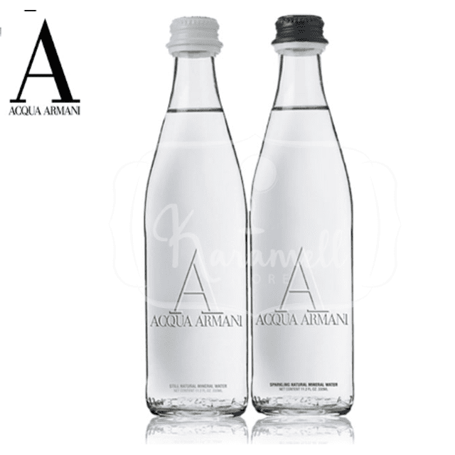 Armani Acqua - KIT 2 Garrafas de Água Mineral de Giorgio Armani - Importado Itália
