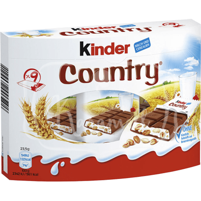 Kinder Country - Barras Chocolates com Cereais Crocantes - Importado Itália
