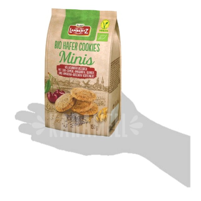 Biscoito Bio Hafer Cookies Minis - Lambertz - Importado Alemanha