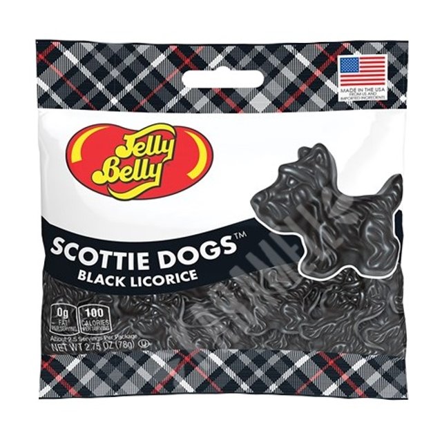 Scottie Dogs Black Licorice Jelly Belly Balas Sabor Alcaçuz Real EUA