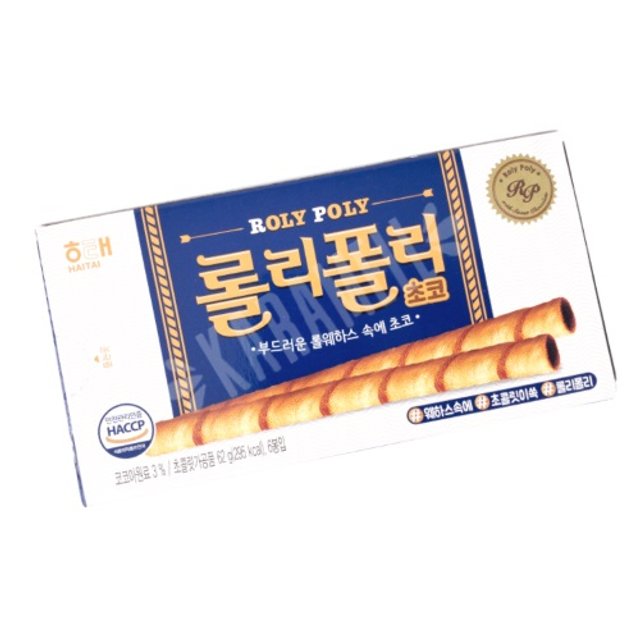 Biscoito Roly Poly Chocolate - Haitai - Importado Coréia