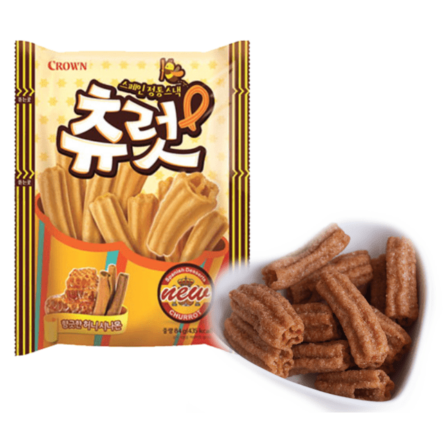 Doces Importados da Coreia - Crown Spanish Churros - Snack Cinnamon & Honey