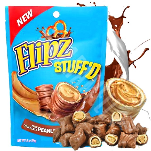 Flipz Stuff'd Milk Chocolate Peanut Butter Pretzels - Importado EUA