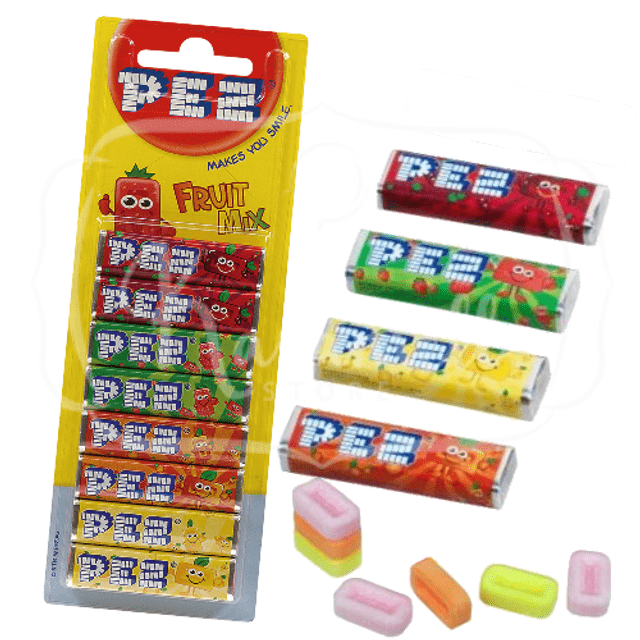PEZ Fruit Mix - REFIL Pastilhas de Frutas - 8 Unidades - Importado