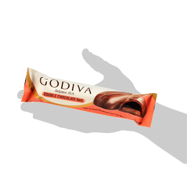 Godiva Double Chocolate Bar - Biscoito de Cacau, Ganache e Chocolate Ao Leite - Importado da Bélgica -35g