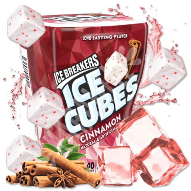 Chiclete Cinnamon Cubes Sugar Free - Ice Breakers - Importado EUA