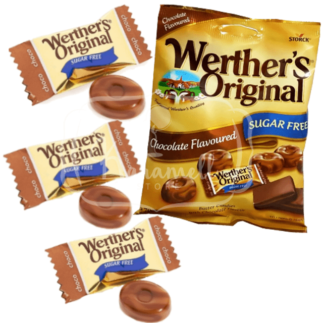 Werther's Chocolate Sugar Free - Caramelo & Chocolate - Sem Açúcar - Importado da Alemanha