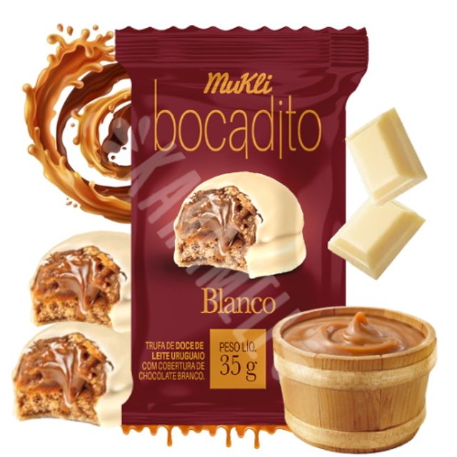 Trufa Bocadito Blanco - Doce de Leite Chocolate Branco - Mukli