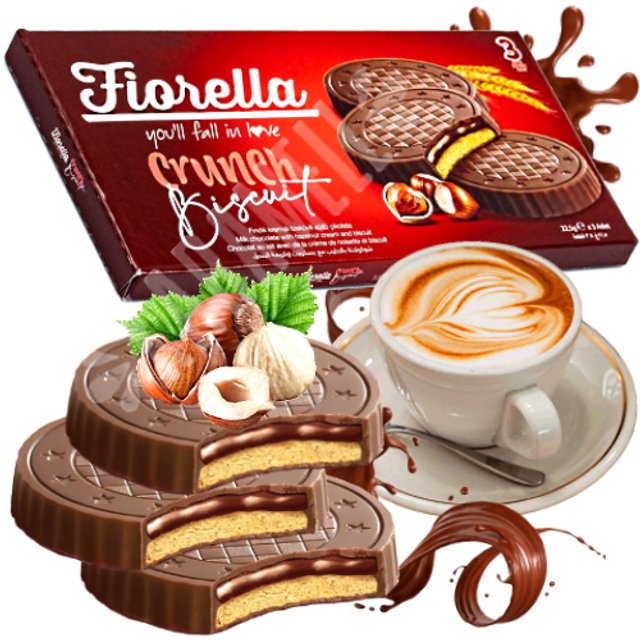 Biscoito Fiorella Crunch Biscuit Hazelnut- Importado Turquia