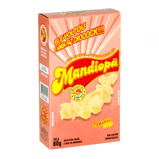 Salgadinho de Mandioca Mandiopa - O Original - Sabor Camarão - Super Crocante