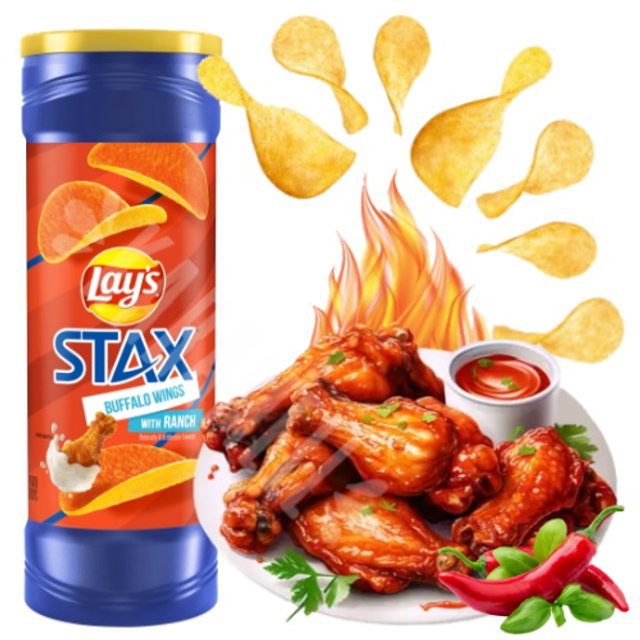 Salgadinho Lay's Stax Buffalo Wings With Ranch Importado México
