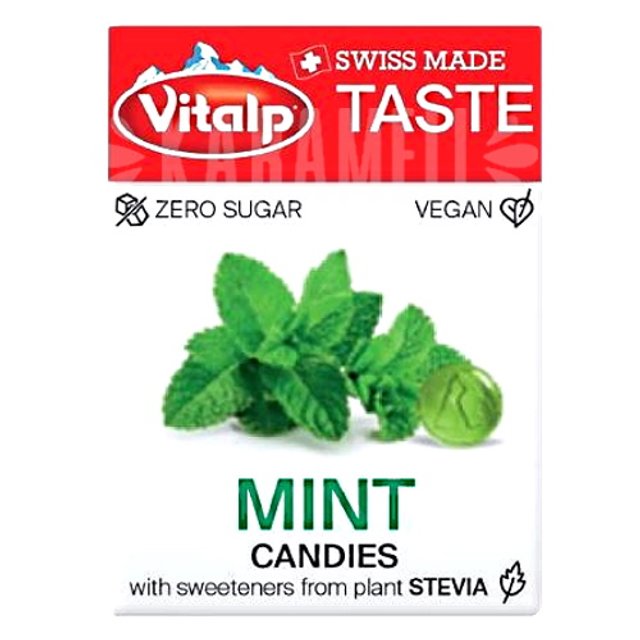Balas Zero Sugar Mint Candies - Vitalp - Importado Suíça