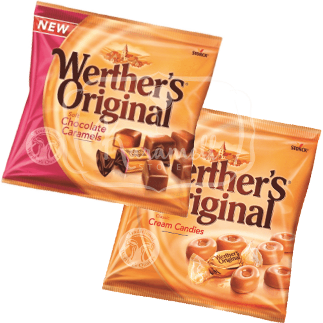 Kit 2 Itens Werther's Original - Cream Candies + Soft Chocolate Caramels - Importado