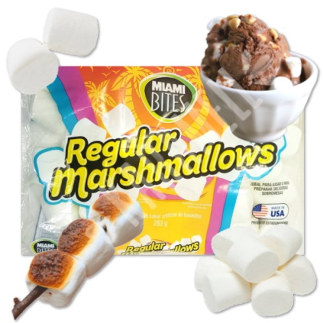 Marshmallows Regular Sabor Vanilla - Miami Bites - EUA