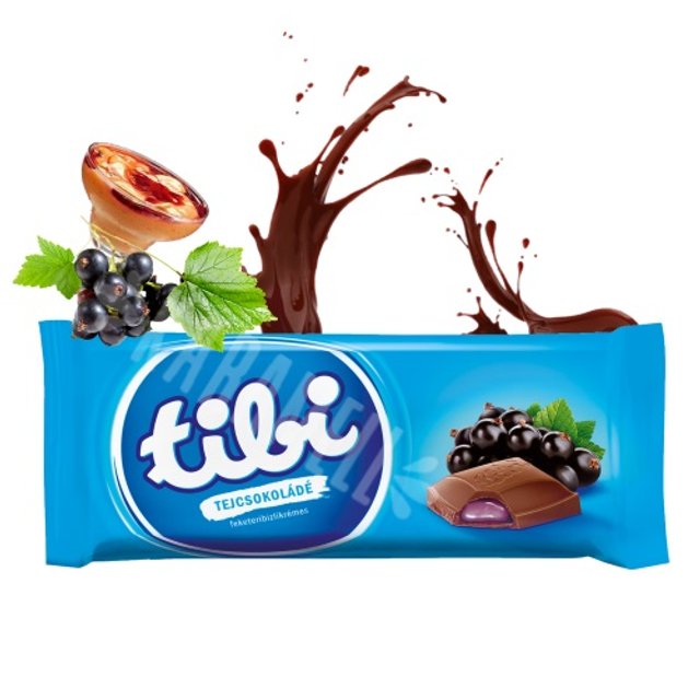 Chocolate ao Leite Tibi com Creme de Cassis - Importado Hungria