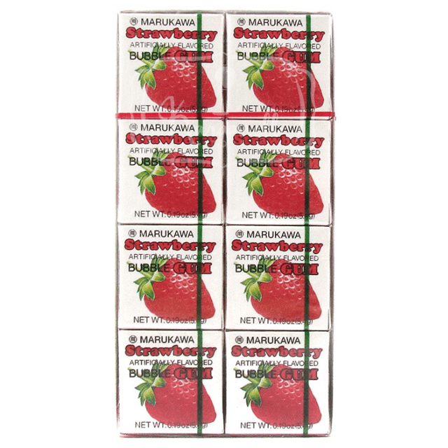 Marukawa Fusen Gum Strawberry - Chicletes Sabor Morango - Importado do Japão
