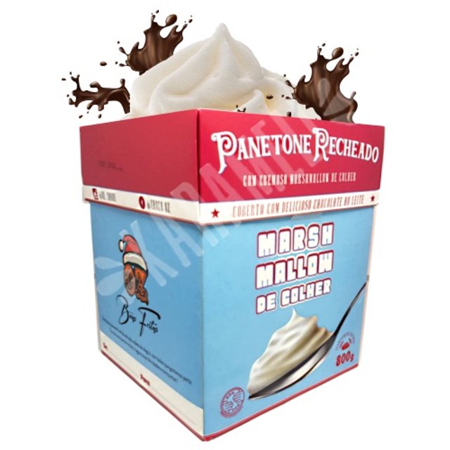 Panetone Oz Candy - Recheio Marshmallow e Cobertura Chocolate