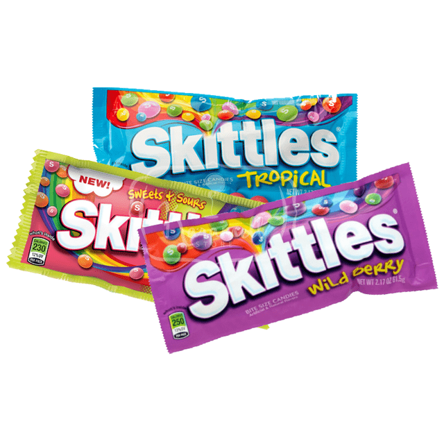 KIT 3 Skittles - Tropical, Sweets & Sours e Wildberry - Importado