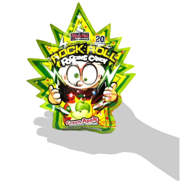 Rock Roll Popping Candy - Balas que Explodem na Boca - Sabor Maçã Verde - Importado