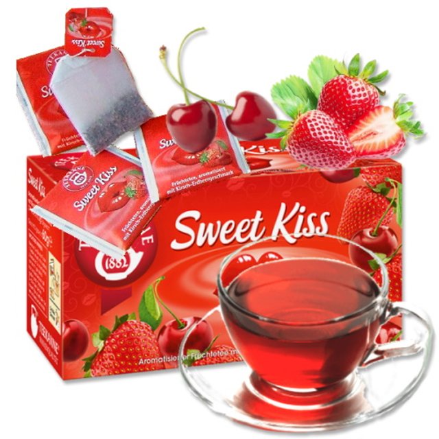Chá Cherry & Strawberry Sweet Kiss - Teekanne - Importado Alemanha