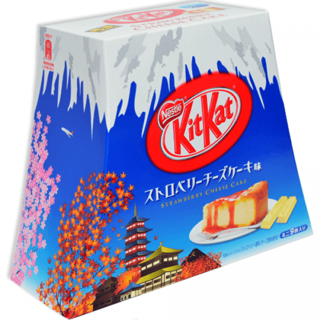 Kit Kat Strawberry Cheesecake - Chocolate Branco e Cheesecake Morango *Edição Limitada* Importado do Japão